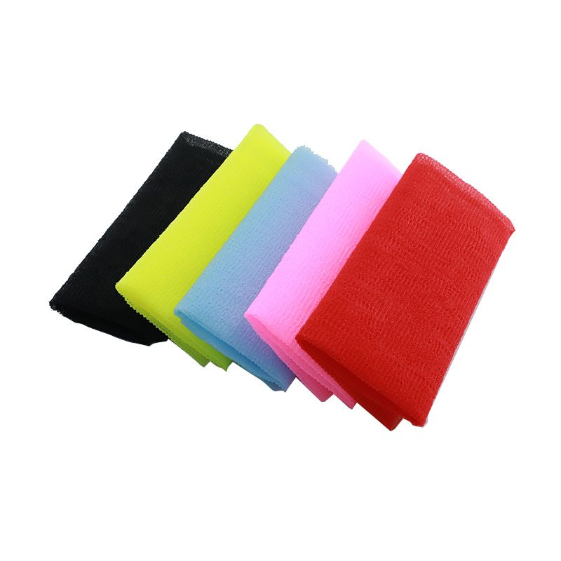 Tissu de bain exfoliant à longues feuilles à double face: serviette en nylon propre en profondeur pour le bain